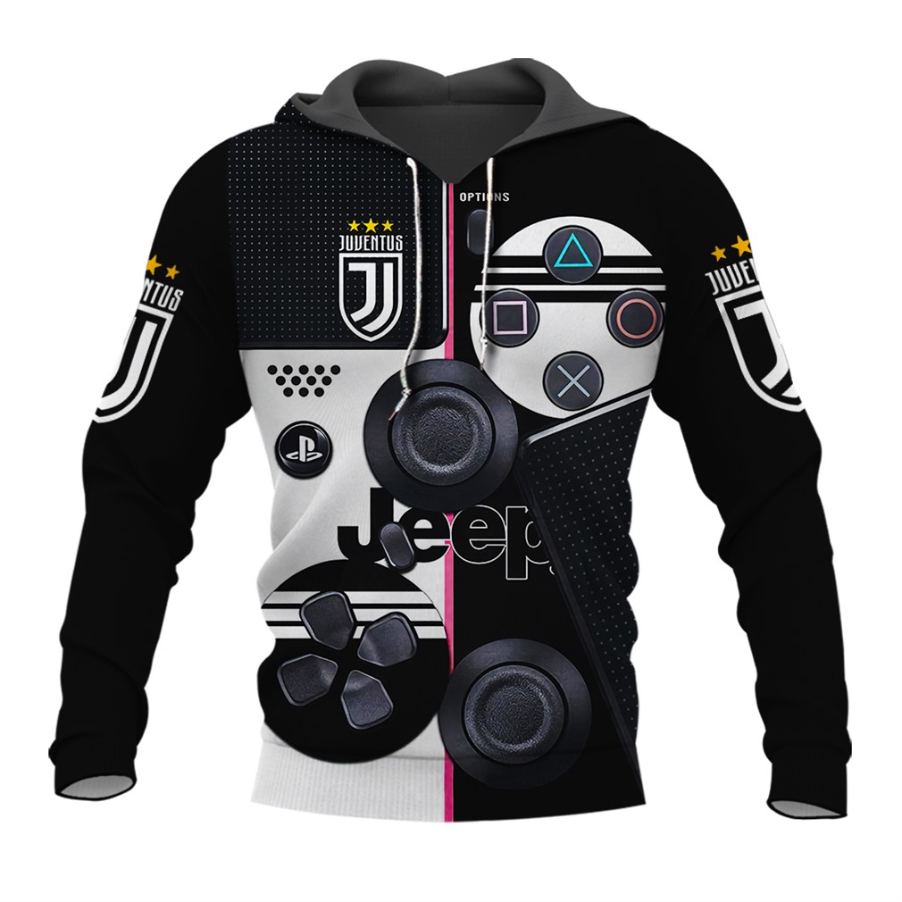 Sony Dualshock 4 Wireless Controllers With Juve Fc 3d All Over Printed Hoodie