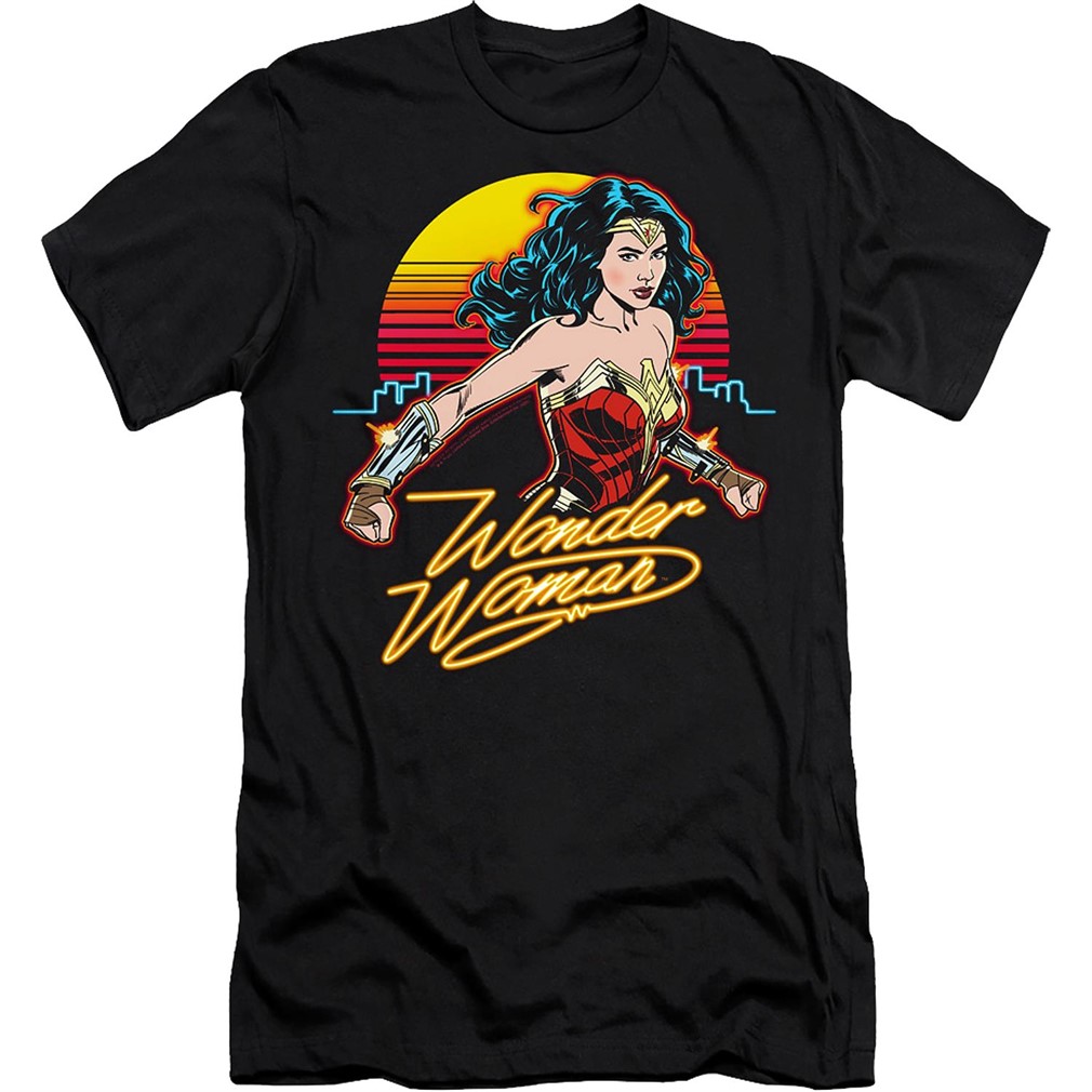 Neon Skyline Wonder Woman T-shirt