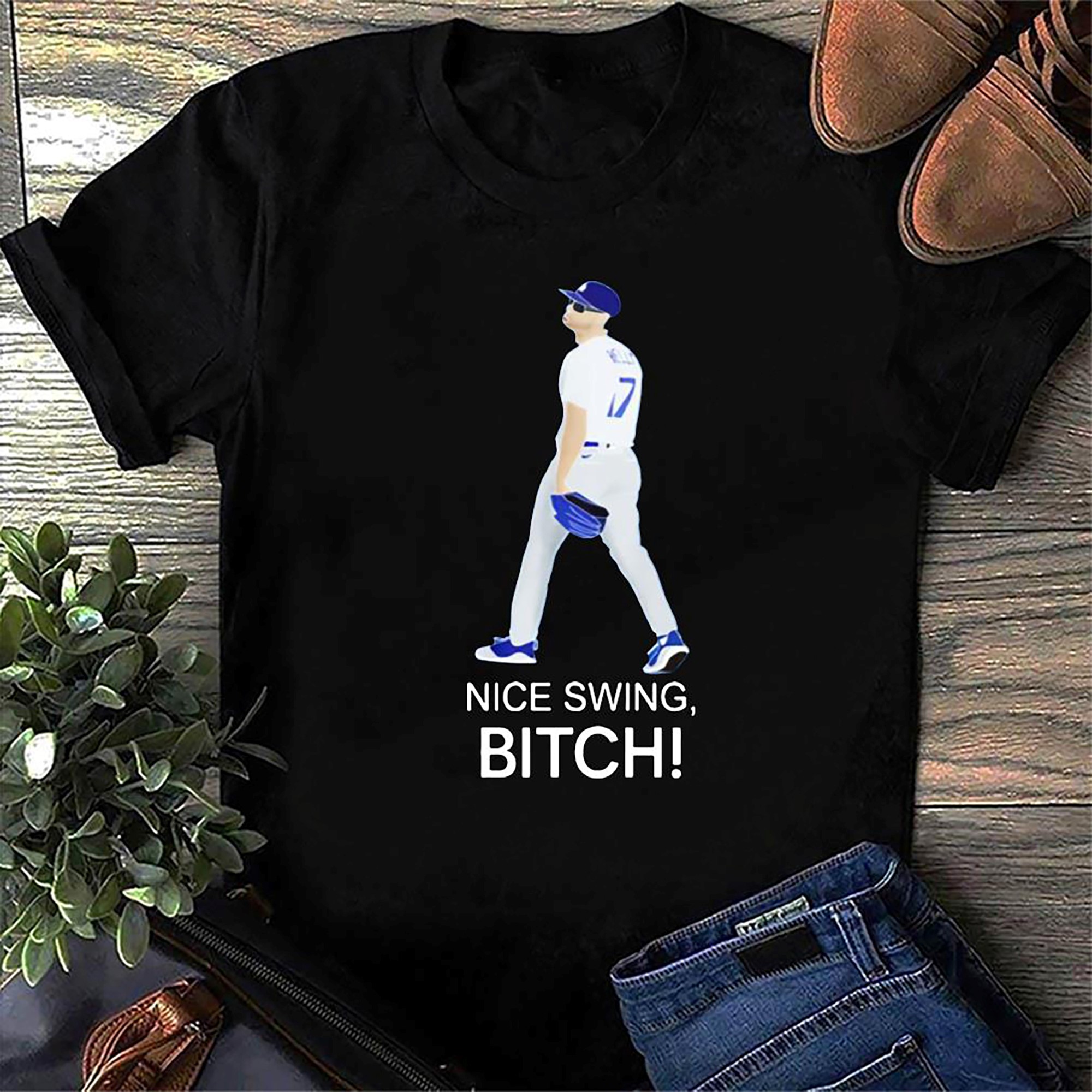 Joe Kelly Dodgers Nice Swing Bitch Shirt Official Plus Size Up To 5xl