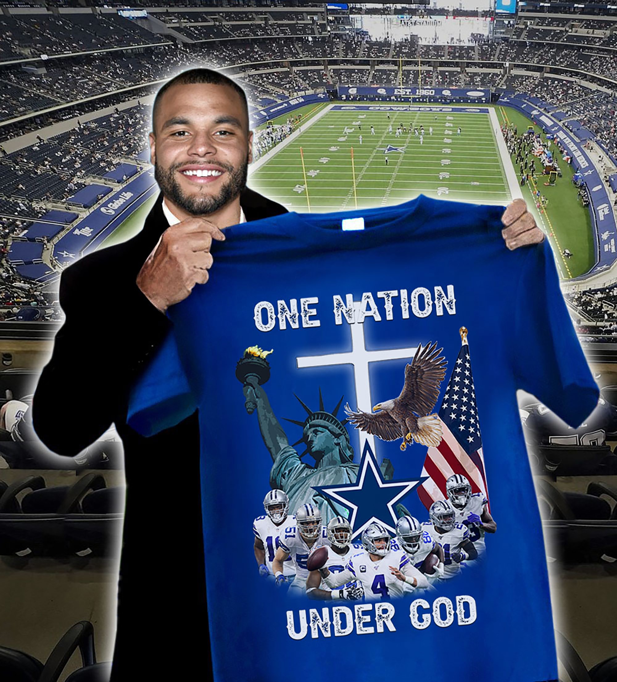 Dallas Cowboys Nfl One Nation Under God T-shirt