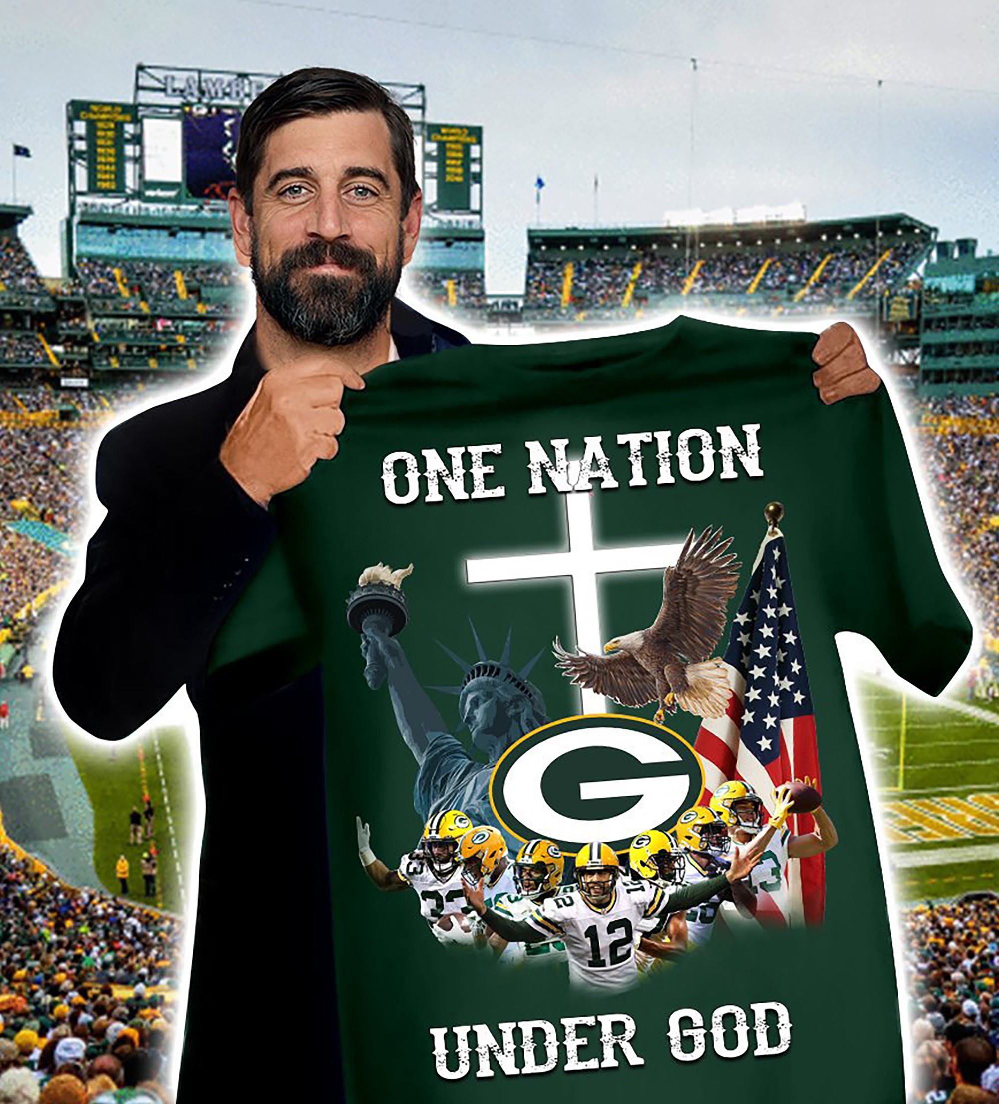 Green Bay Packers Nfl One Nation Under God T-shirt