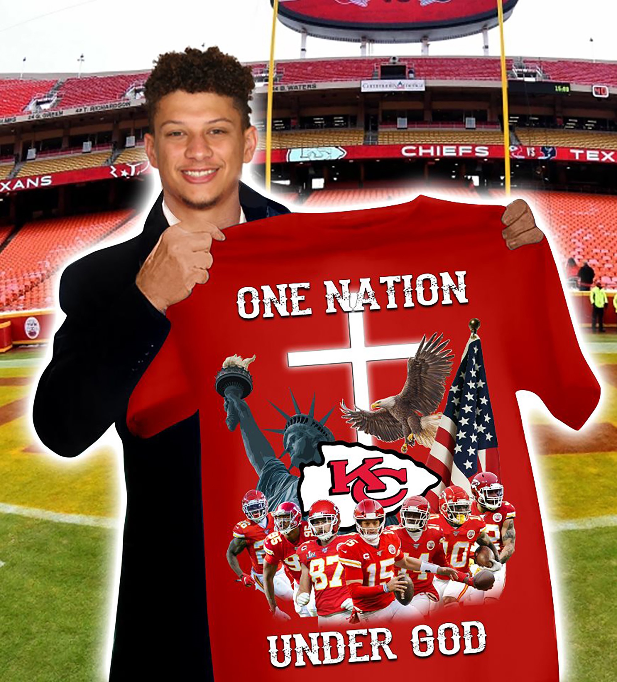 Kansas City Chiefs One Nation Under God T-shirt