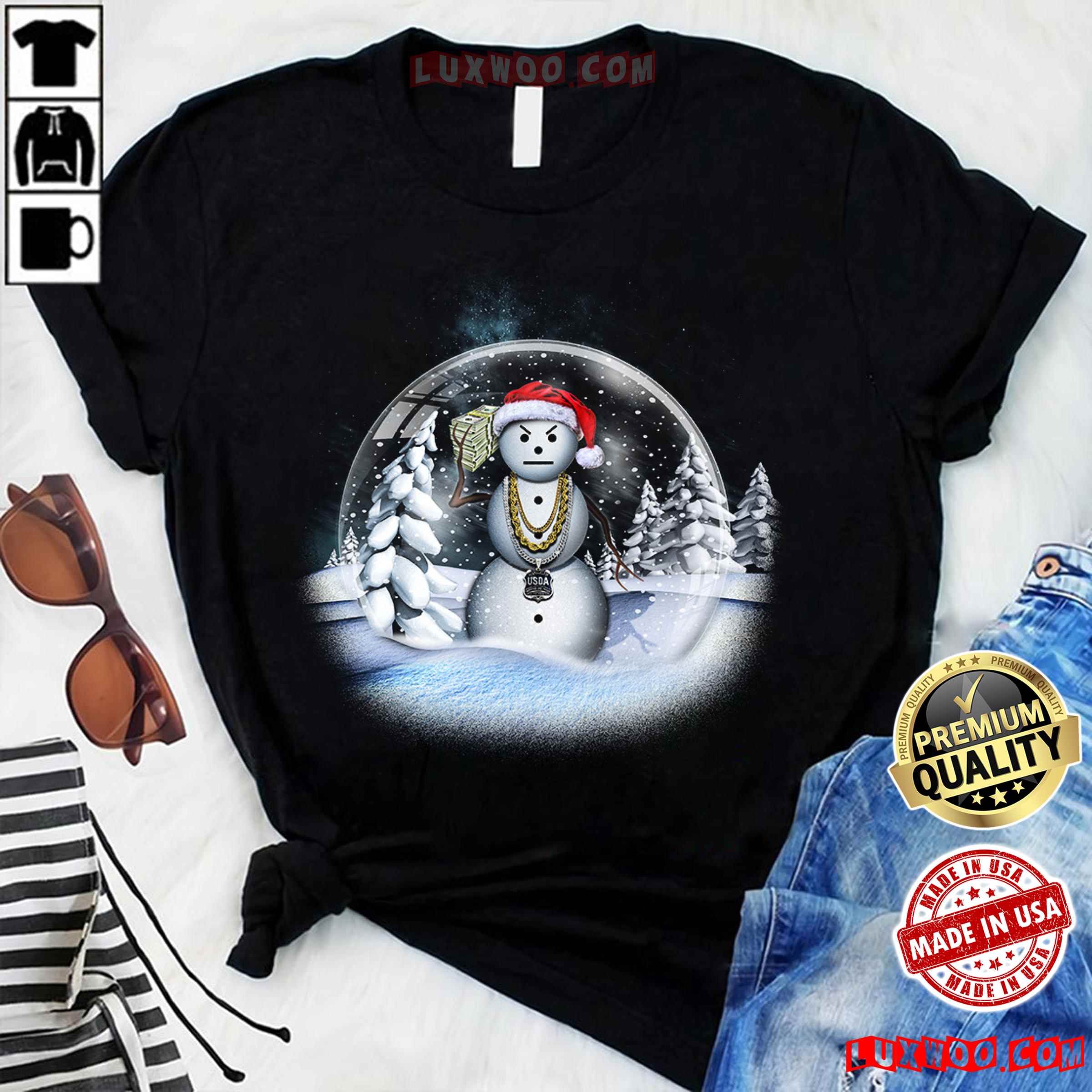 Let It Jeezy Snow Man Funny Shirt