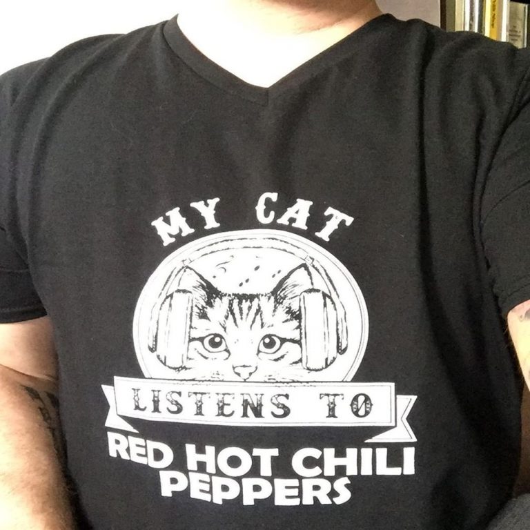 My Cat Listen To Red Hot Chily Pepper Headphone Cat Shirts Size Up To 5xl photo review