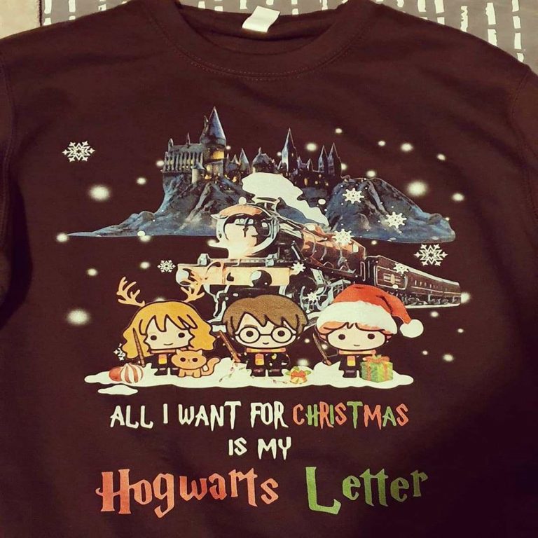 The Golden Trio All I Want For Christmas Is My Hogwarts Letter Shirts Size Up To 5xl photo review
