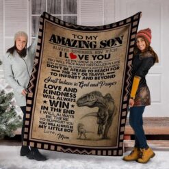 To My Amazing Son Dinosaur Mom And Son Blanket,Quilt