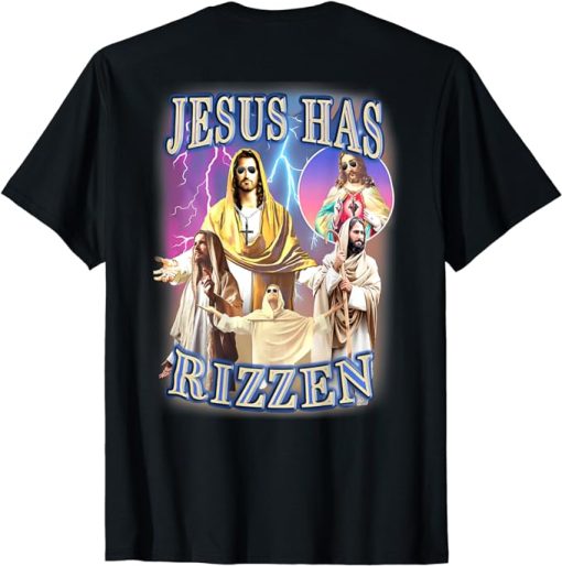 Jesus Has Rizzen Vintage Christian Design Jesus  T-Shirt