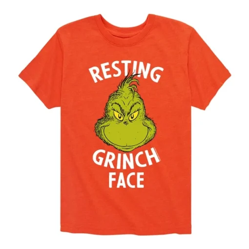 Dr. Seuss "Grinchy Resting Face" Toddler and Youth Short Sleeve Graphic T-Shirt