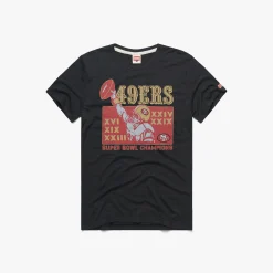 49ers 5 Time Super Bowl Champions T-Shirt