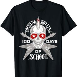 Rocking N Rolling 100 Days Of School Rock Music T-Shirt