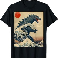 Hokusai The Great Kaiju Off Kanagawa Vintage Japanese Art T-Shirt